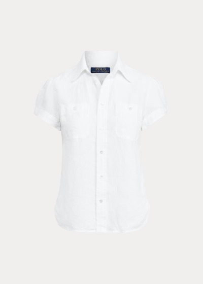 Camisa Polo Ralph Lauren Linen Short-Sleeve Mulher 71498-IJCN